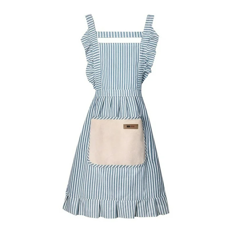 Nebesheii Vintage Pinafore Apron Dress for Women with Pockets Cute Floral Chef Aprons for Kitchen... | Walmart (US)