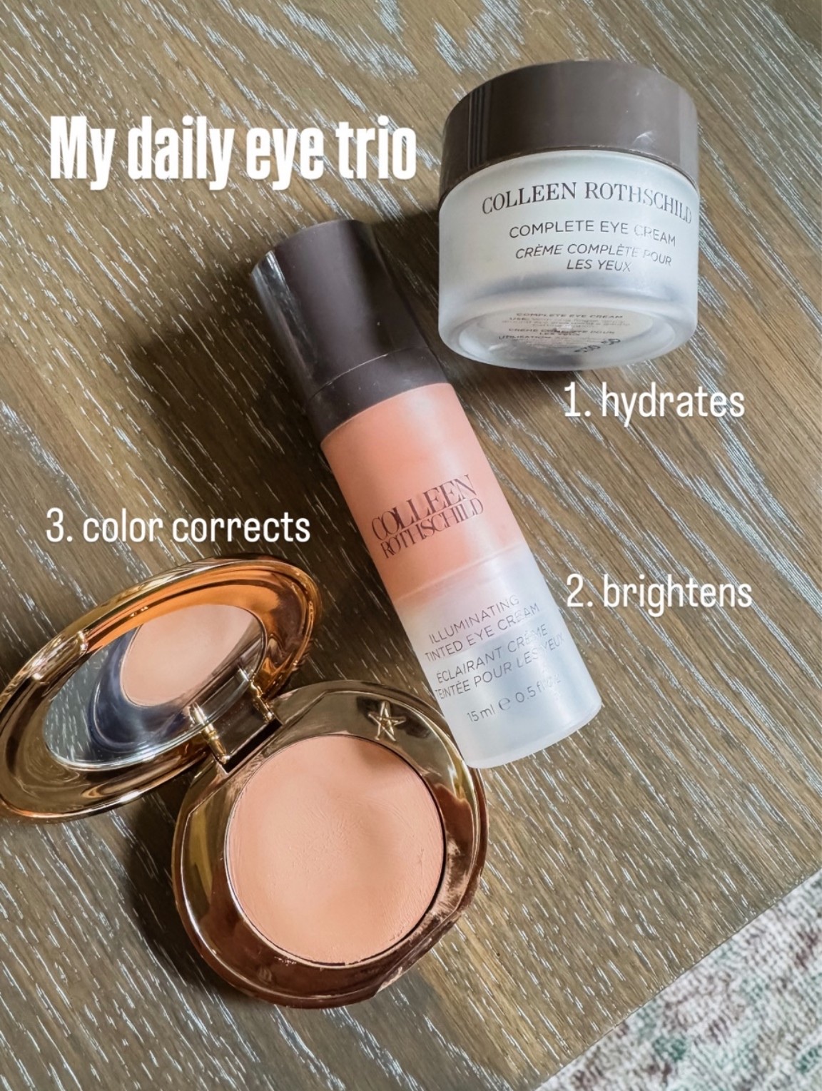 What I use as a 49 year old mom of 2 to cover my undereyes. 
Colleen Rothschild code: TWOPEAS20

#LTKgrwm #LTKOver40 #LTKBeauty