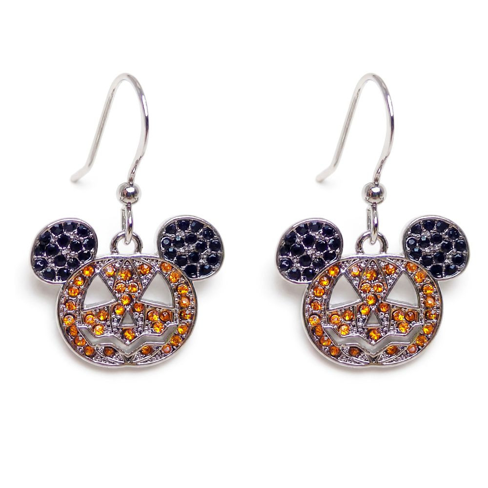 Mickey Mouse Icon Halloween Pumpkin Earrings by Arribas | Disney Store