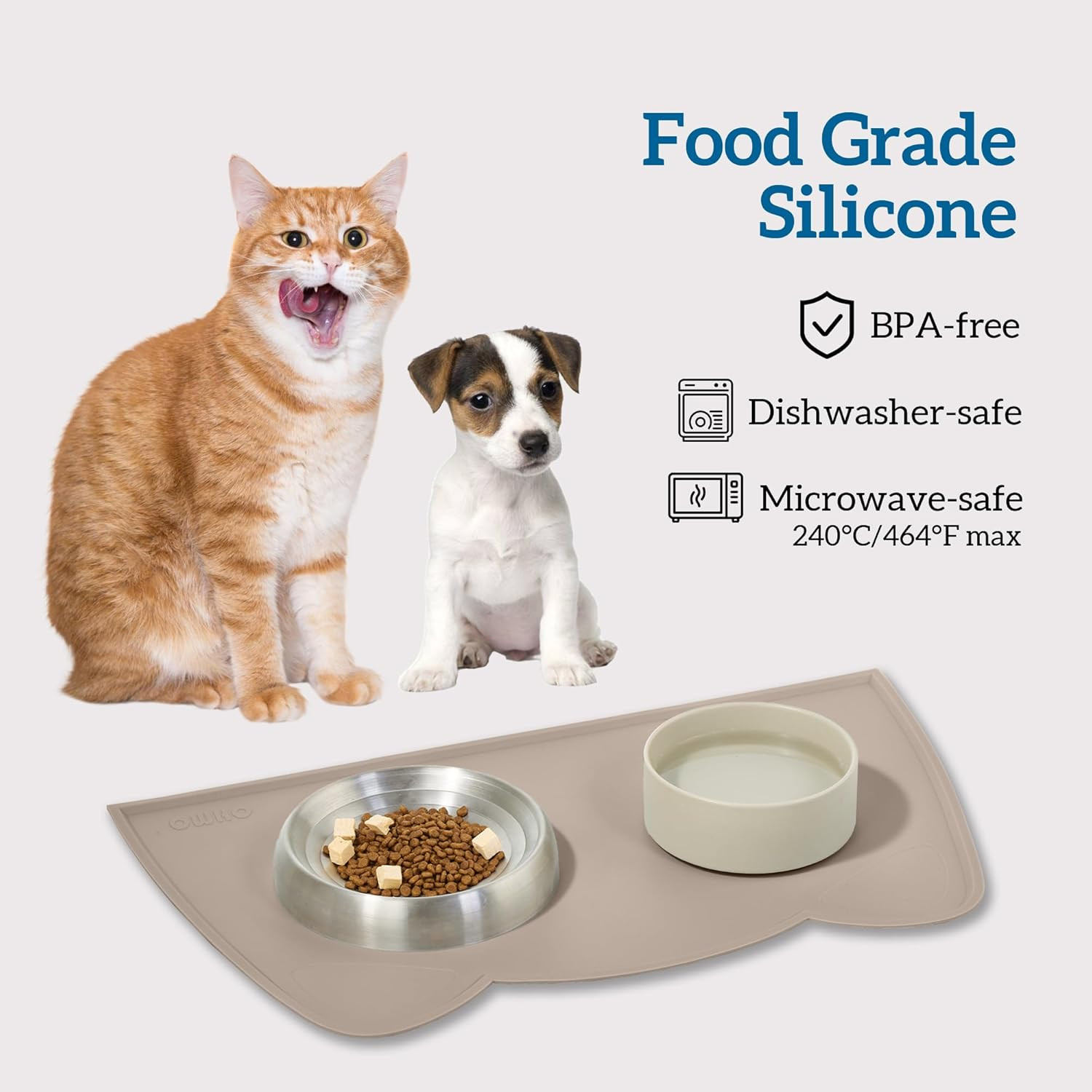 Cat Food Mat, Silicone Pet Feeding Mat for Floor Non-Skid Waterproof Dog Water Bowl Tray, Easy to... | Amazon (US)