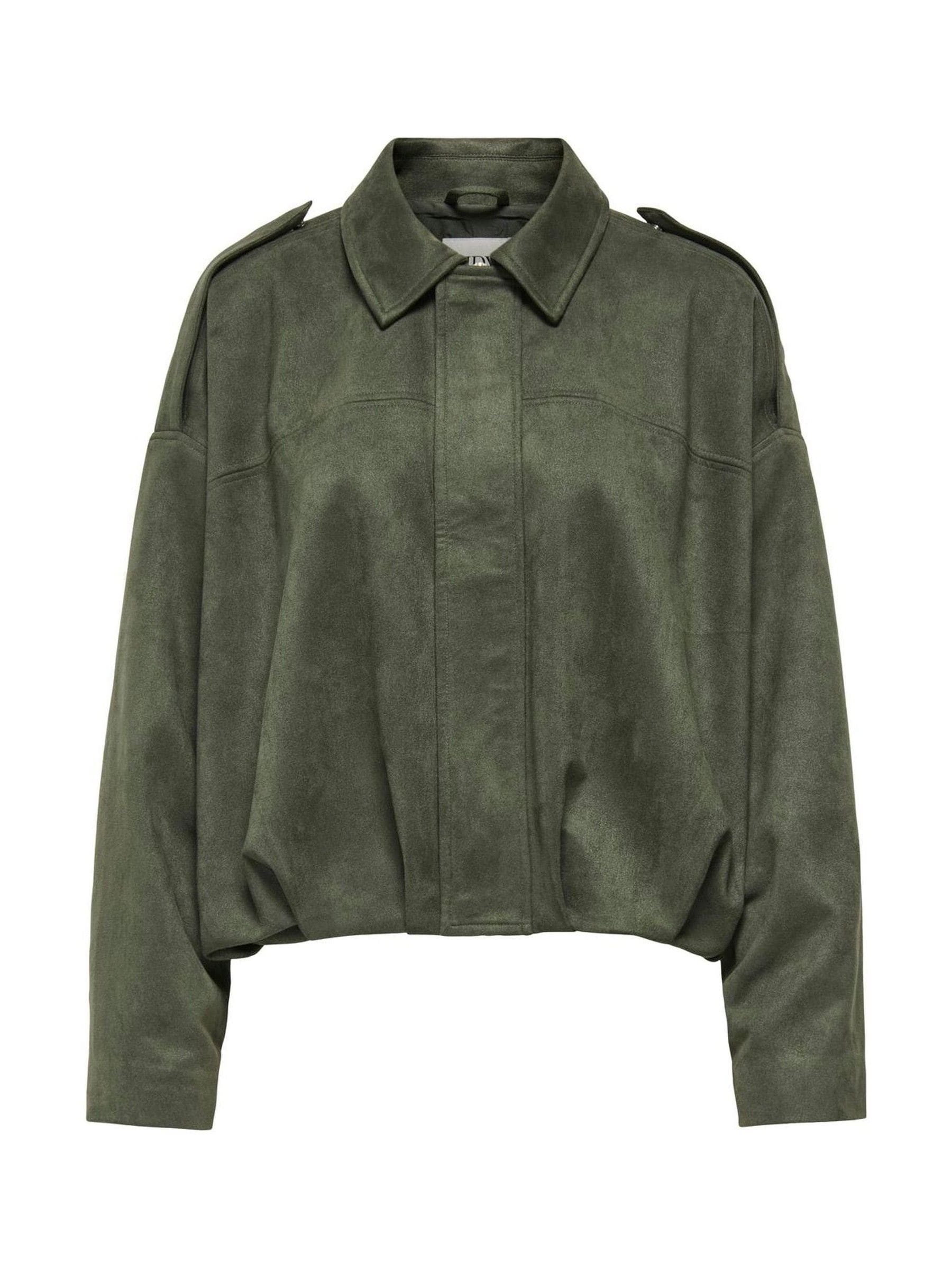 JDY JDY Green Faux Suede Bomber Jacket | Next US
