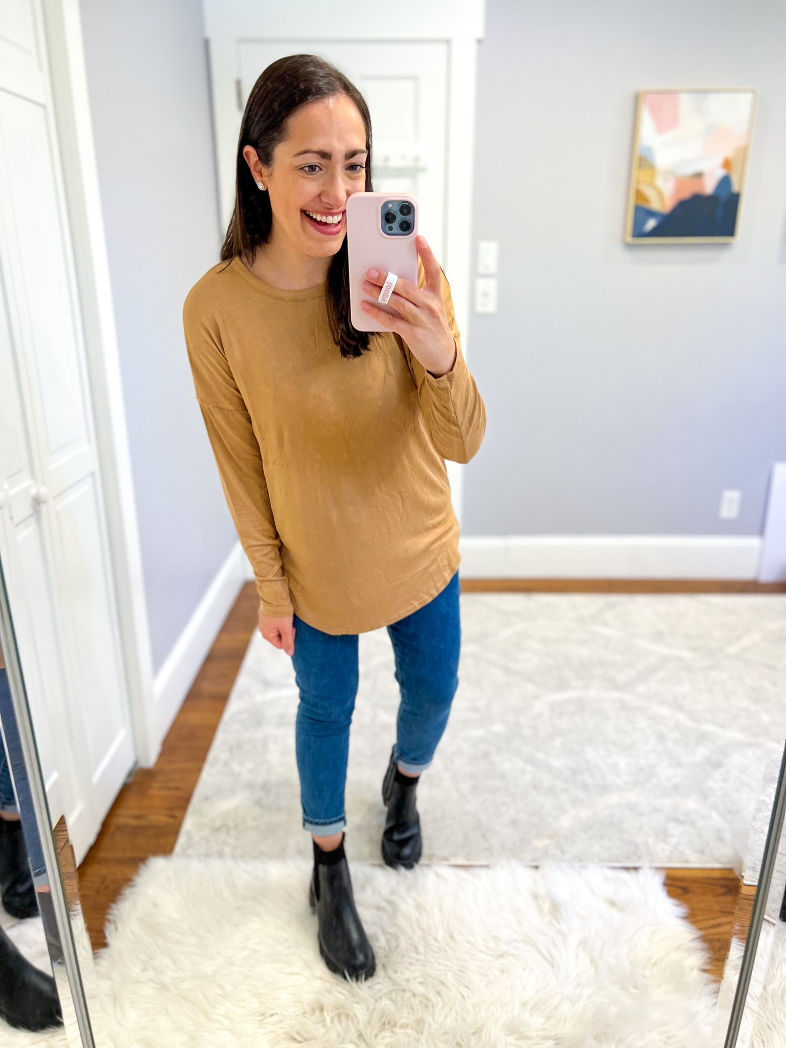Old navy try on 
Long sleeve luxe tee: XS
Jeans: 27 short
Boots: tts

#LTKstyletip #LTKunder50 #LTKSeasonal
