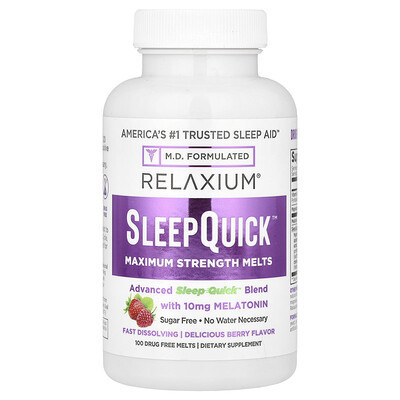 Relaxium, SleepQuick™, Sugar Free, Berry, 100 Drug Free Melts | iHerb