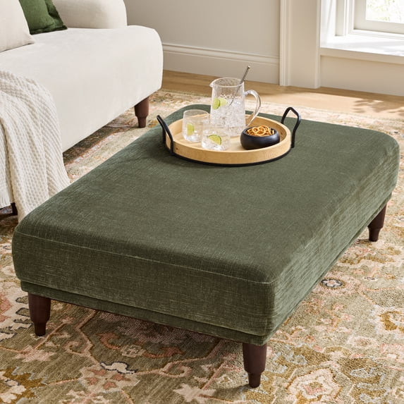 Better Homes & Gardens Ambrose Cocktail Ottoman, Forest Green Velvet | Walmart (US)