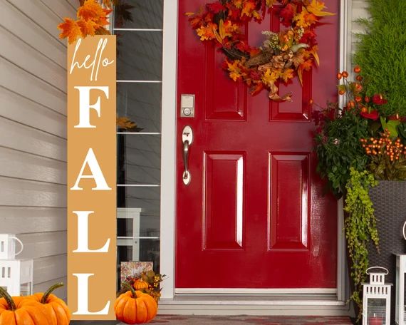 Hello Fall Porch Sign, Fall Decor, Fall Decorations, Signs, Fall Wood Signs, Farmhouse Decor, Far... | Etsy (US)