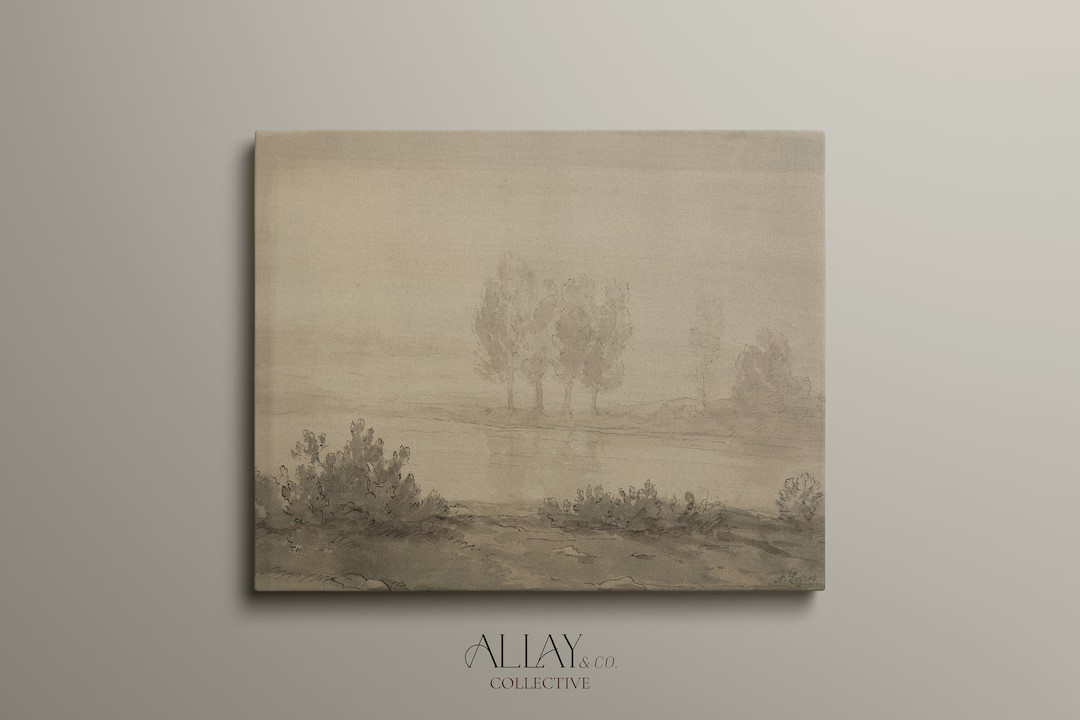 Digital Vintage Landscape | Trees Landscape Painting | Vintage Landscape Print | Moody Vintage Pr... | Etsy (US)