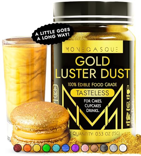 MONÉGASQUE Gold Edible Glitter for Cocktails 15g – Gold Edible Glitter for Drinks – Edible Gold Drink Glitter – Gold Luster Dust Edible – Gold Edible Glitter for Cakes – Edible Cake Decorations | Amazon (US)
