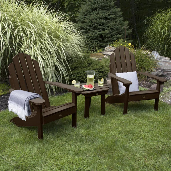 Rialto Plastic Adirondack Chair with Table | Wayfair North America
