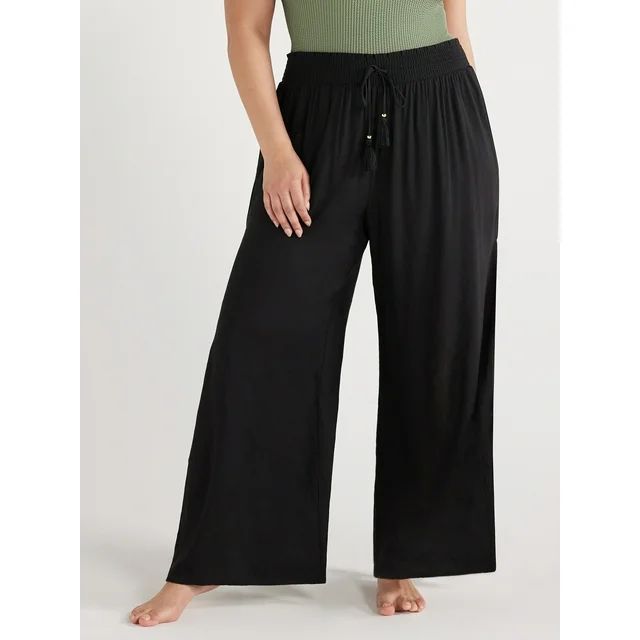 Time and Tru Women's and Women's Plus Smocked Coverup Pants, Sizes S-3X | Walmart (US)