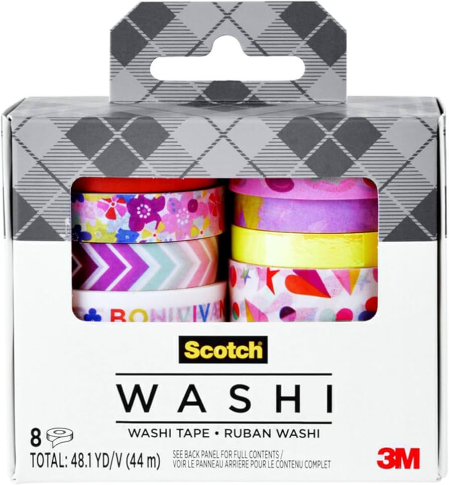 Scotch Expressions Washi Tape, 8 Rolls, Assorted Sizes & Colors, Great for Decorating and Crafts | Amazon (US)