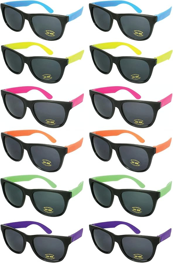 EDGEIWEAR 80s Neon Party Sunglasses for Adult Party Favors with CPSIA certified-Lead(Pb) Content ... | Amazon (US)