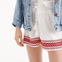 Embroidered pull-on short | J.Crew US