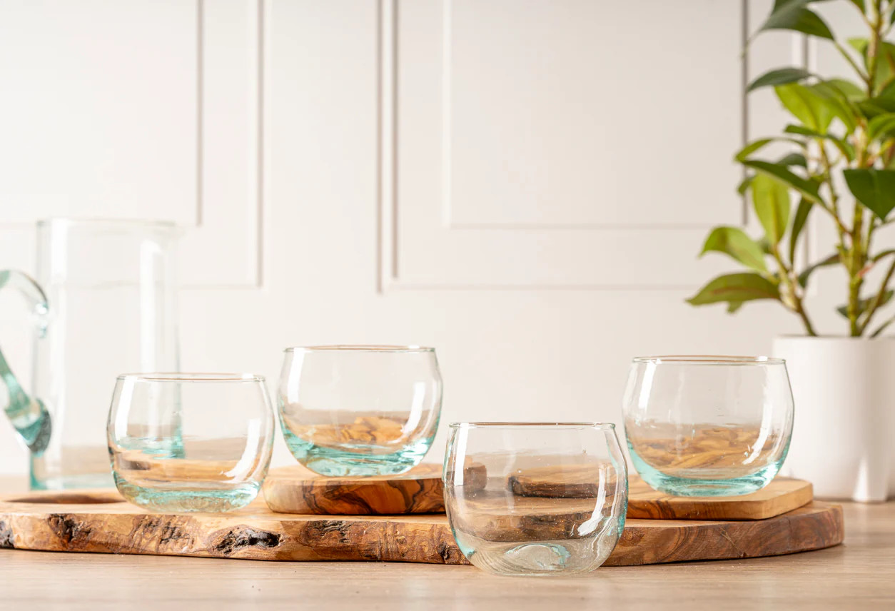 Verve Culture Moroccan Stemless Glass Goblets - Set of 4 | Verve Culture