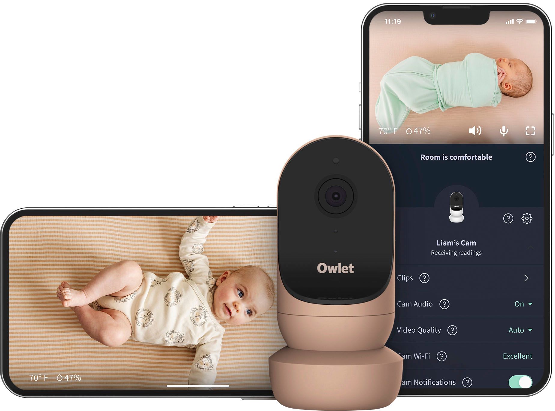 Owlet Cam 2, HD Video Baby Monitor Dusty Rose BC04N20BBJ - Best Buy | Best Buy U.S.