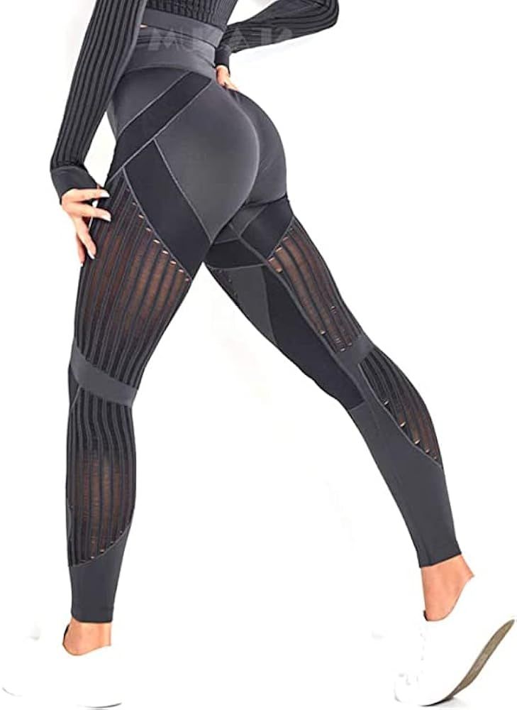 Women High Waisted Leggings Seamless Workout Yoga Pants Butt Lift Tummy Control | Amazon (US)