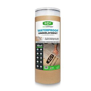 300 sq. ft. 3 ft. x 100 ft. x3.2mm Waterproof Premium Plus 10-in-1 Underlayment-Vinyl Plank, Lami... | The Home Depot
