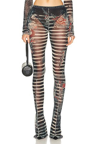 Printed Mariniere Tattoo Flare Trouser | FWRD 