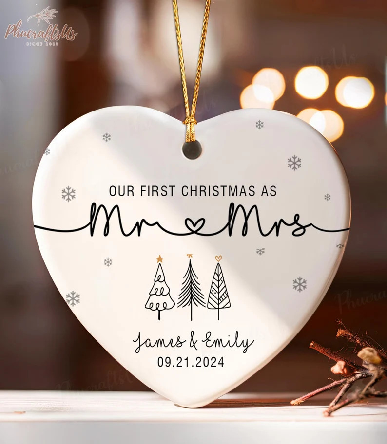 Our First Christmas as Mr & Mrs Ornament, First Married Christmas Ornament 2024, Married Ornament... | Etsy (US)