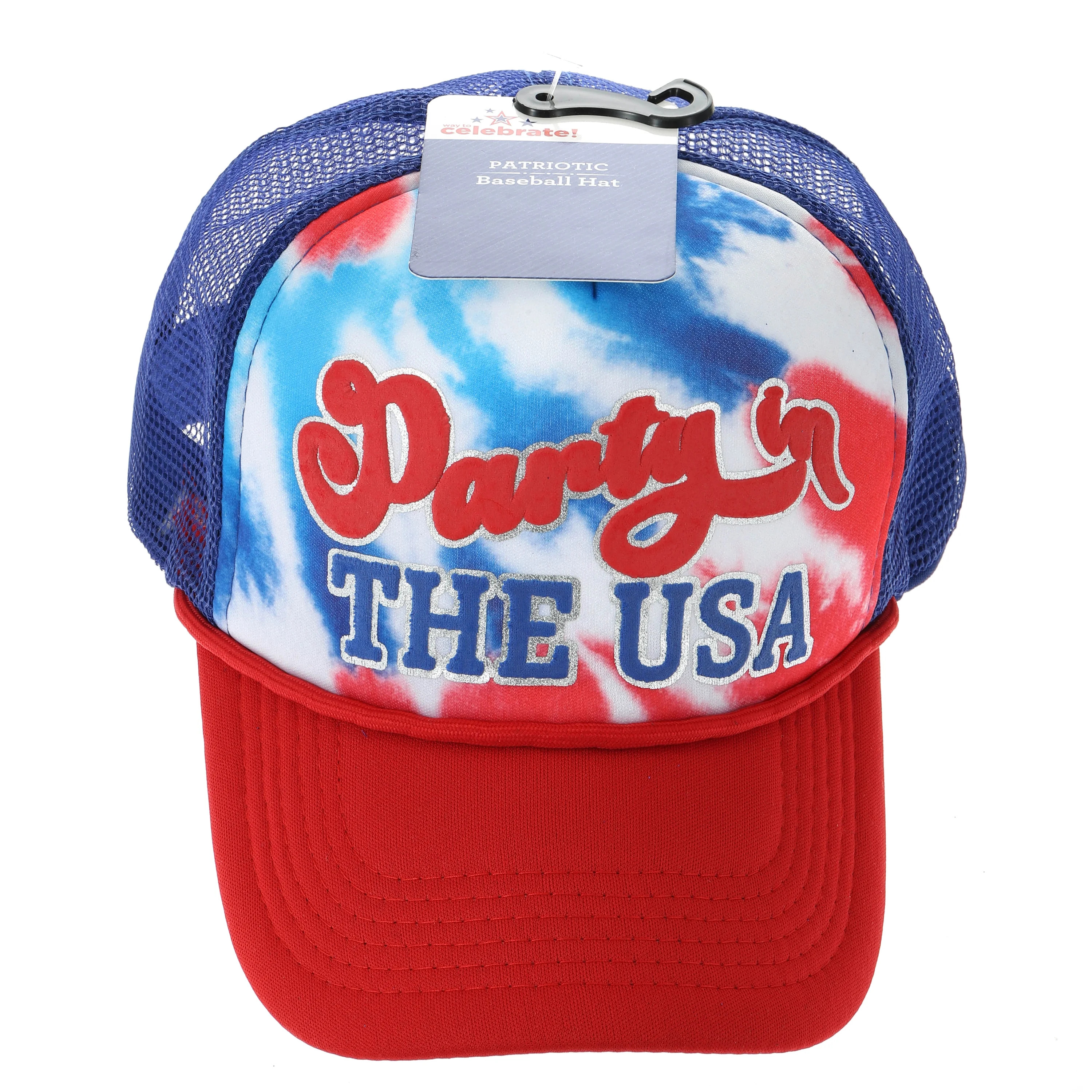 Way to Celebrate Americana Party in the USA Baseball Cap, Red, White and Blue, Adult Size, 1 Piec... | Walmart (US)
