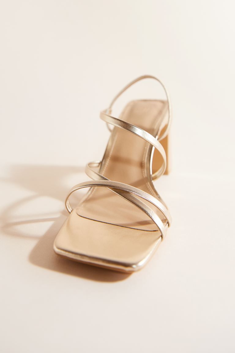 Block-heeled Sandals - Gold-colored - Ladies | H&M US | H&M (US + CA)