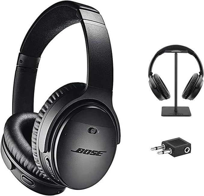 Bose QuietComfort 35 Series II Wireless Headphones, Black, Noise Cancelling with Budrug LLC Airpl... | Amazon (US)