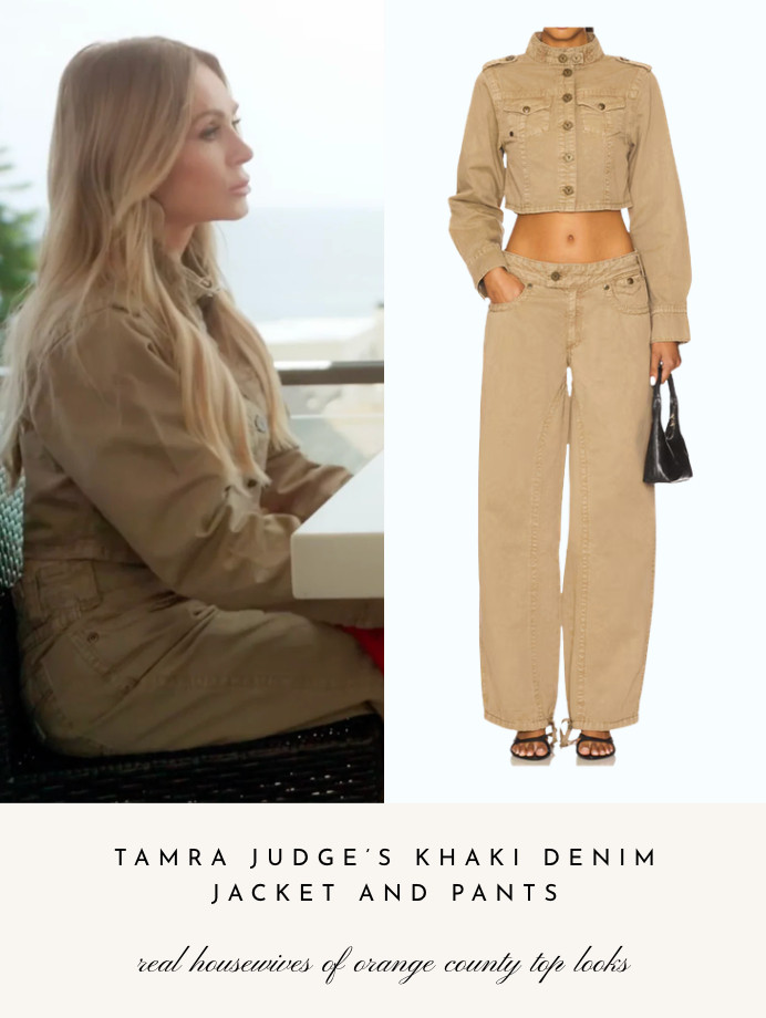 Tamra Judge's Khaki Denim Jacket and Pants 

 