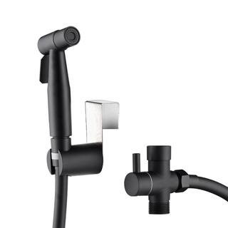 Modern Non-Electric Metal Bidet Sprayer Bidet Attachment with Hardware Handheld Cloth Diaper Sprayer in Matte Black | The Home Depot