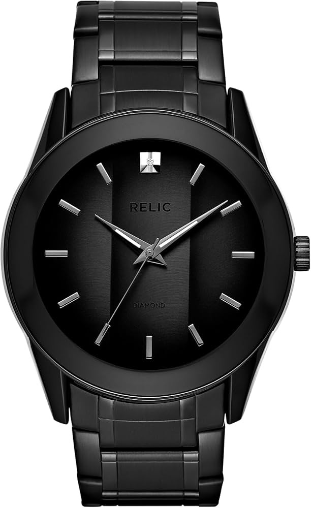 Relic by Fossil Men's Rylan Three-Hand Black Stainless Steel Bracelet Watch (Model: ZR77271) | Amazon (US)