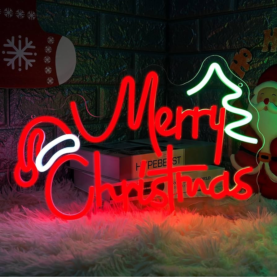 Merry Christmas Neon Sign, LED Christmas Neon Light for Wall Decor, Dimmable Acrylic Christmas Ha... | Amazon (US)
