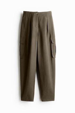 H & M - Barrel-Leg Cargo Pants - Dark Taupe | H&M (US + CA)