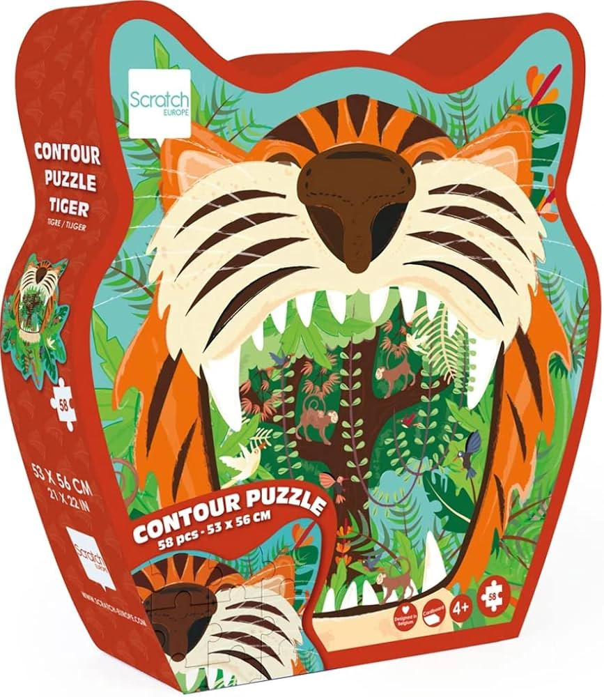 Scratch - Contour Puzzle - Tiger - 60 Pieces | Amazon (US)
