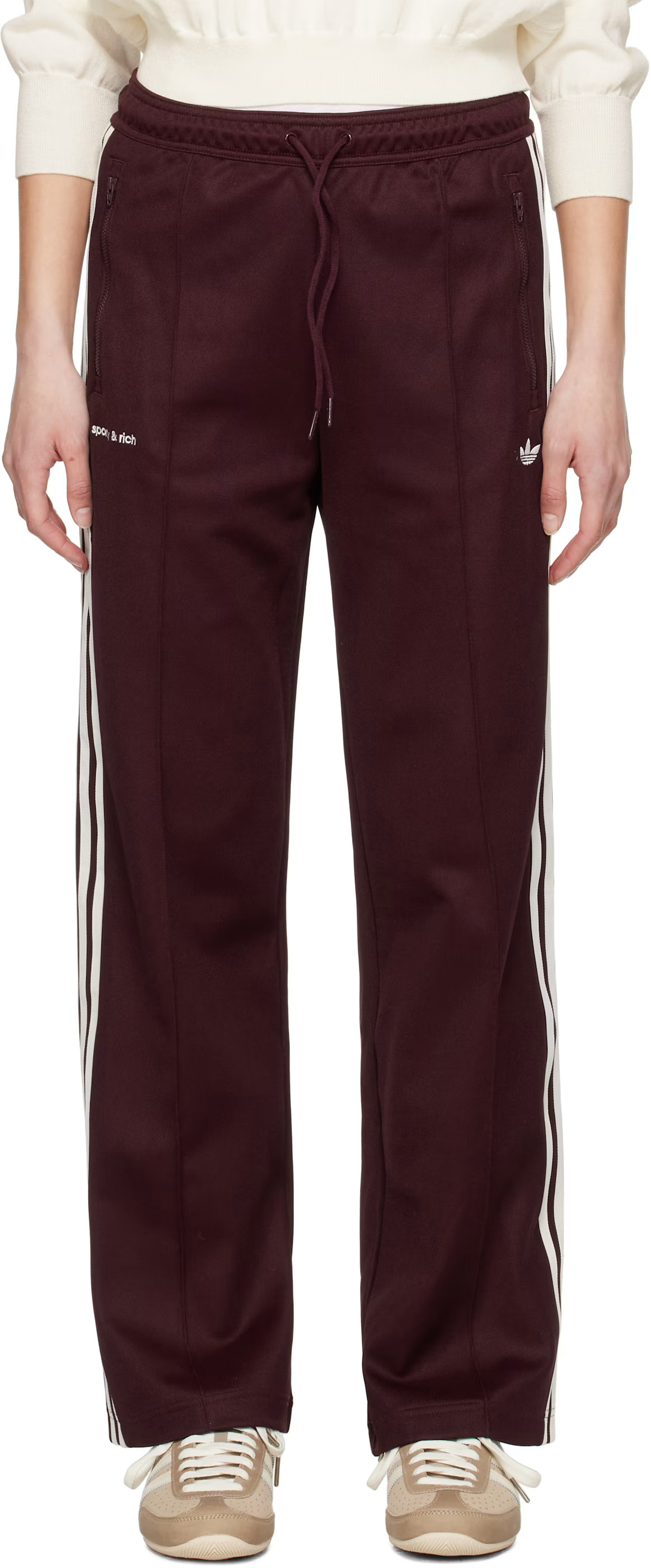 Sporty & Rich - Burgundy adidas Originals Edition Track Pants | SSENSE