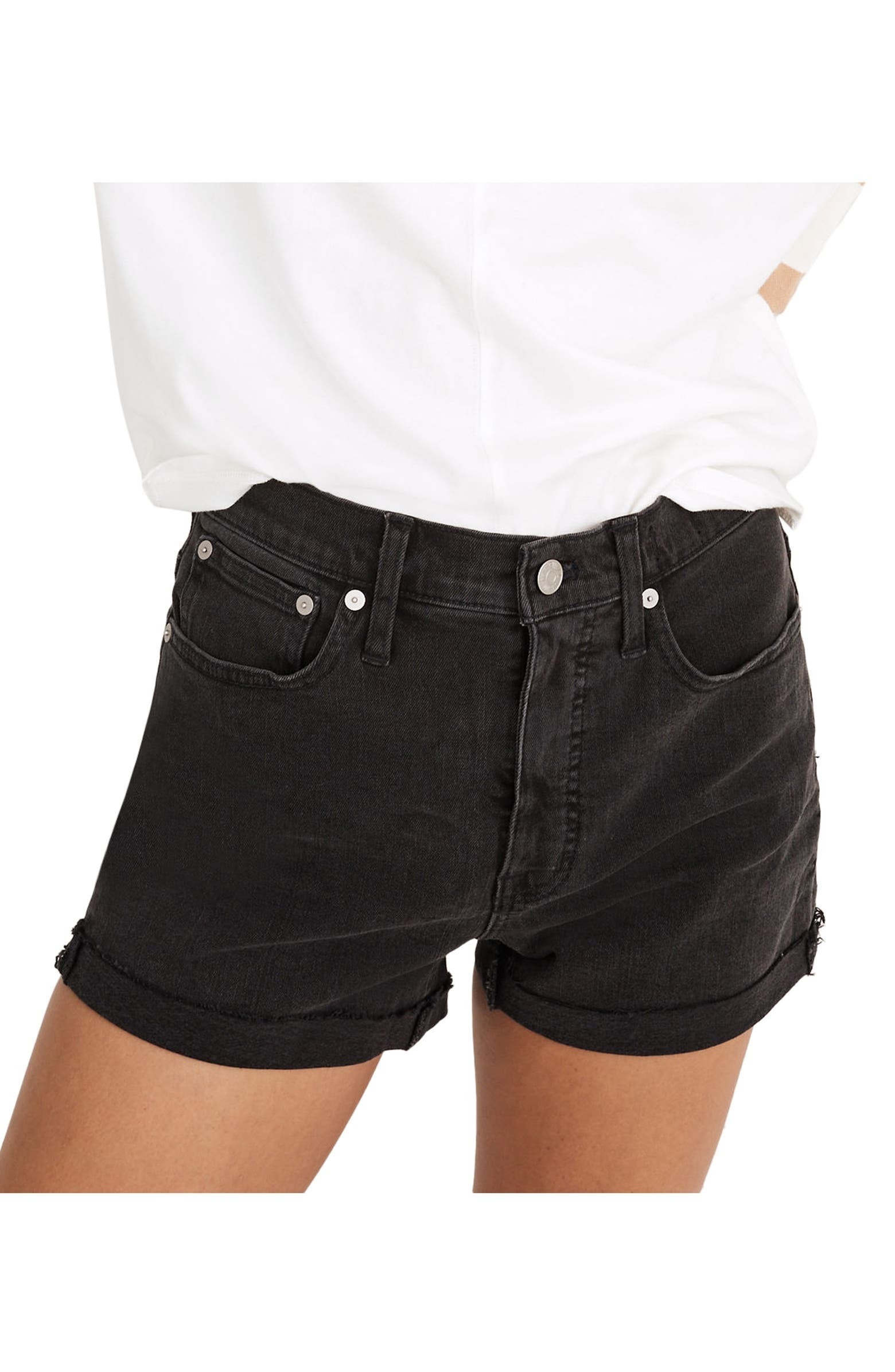High Waist Raw Hem Denim Shorts | Nordstrom
