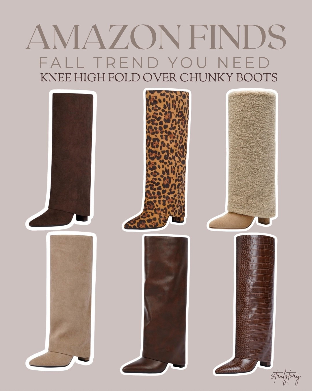 AMAZON KNEE HIGH BOOTS! 🤎🍂 Say BOOTS to shop!

If you're looking for the PERFECT boots for fall… RUN. 👀👏🏼 These Amazon finds are giving expensive, trendy, fall fashion without the designer price tag! 😍
Chocolate brown, suede, leopard, croc texture + neutrals?! These are the boots that will instantly make every fall outfit look more put together. Pair them with jeans, dresses, skirts, or oversized sweaters! 🤎🍂

Honestly… which pair are you adding to your cart first?! 👢👇🏼

#amazonfinds #amazonfashion #fallboots #kneehighboots #fallfashion

Amazon boots, knee high boots, fall boots for women, Amazon fall fashion, brown knee high boots, suede boots, leopard boots, western boots, trendy fall shoes, fall outfit ideas, women's fall fashion, affordable boots

#LTKootd
