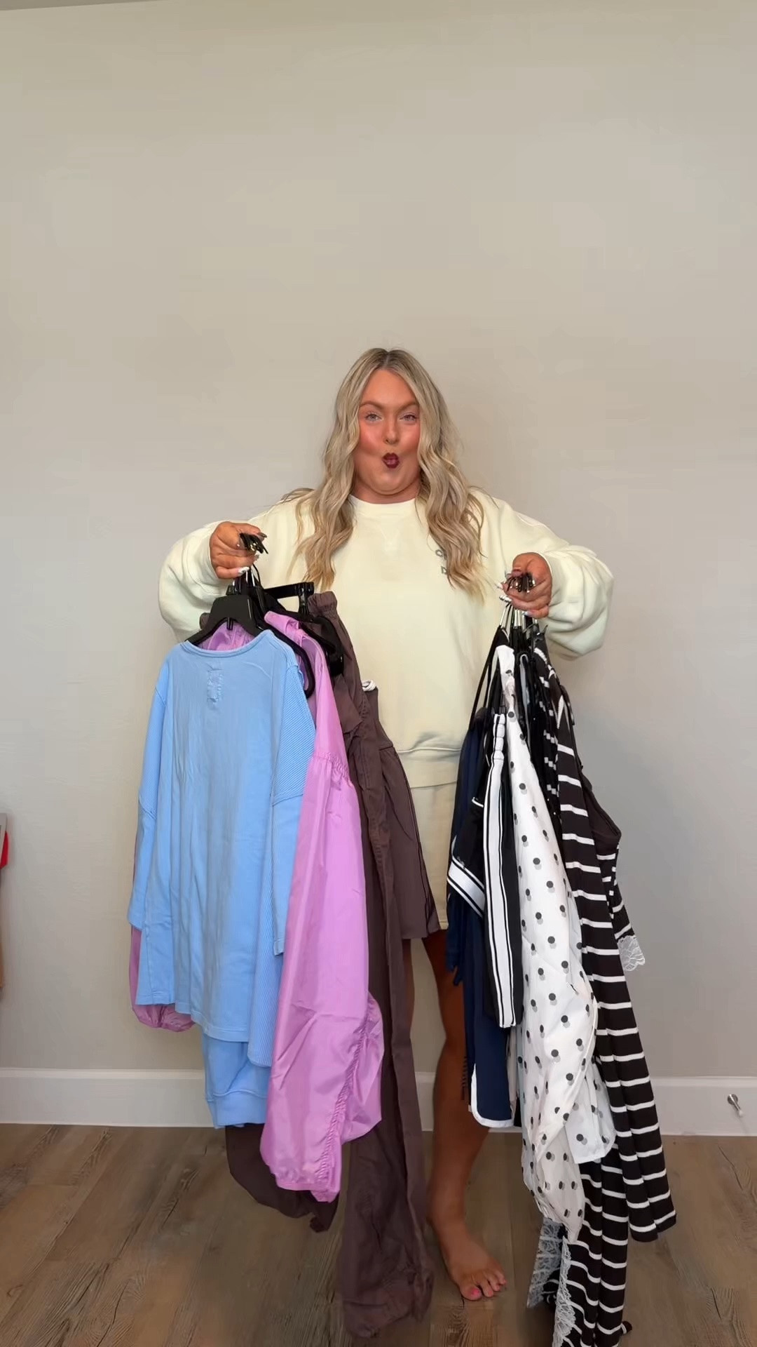 Hi!! Everything is in a size xxl except for the brown stripe pj pants and black track pants. Those are in an xl long! The brown cargo joggers I’m in an xxl but recommend sizing down bc they were a bit big on me! 
@Aerie

#LTKSaleAlert #LTKPlusSize #LTKTall