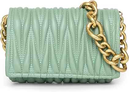 Montana West Quilted Purse for Women Chunky Chain Purses Small Shoulder Bag and Handbags | Amazon (US)