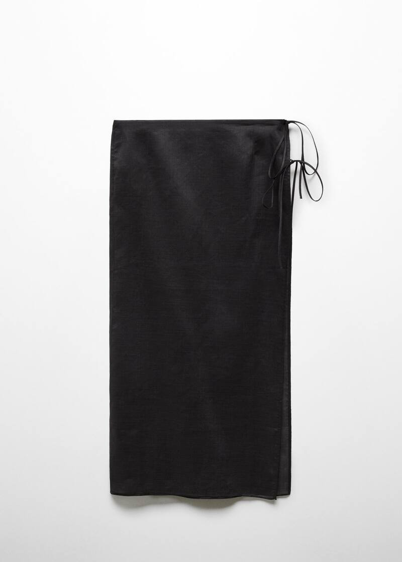 Ramio pareo skirt with slit -  Women | Mango USA | MANGO (US)