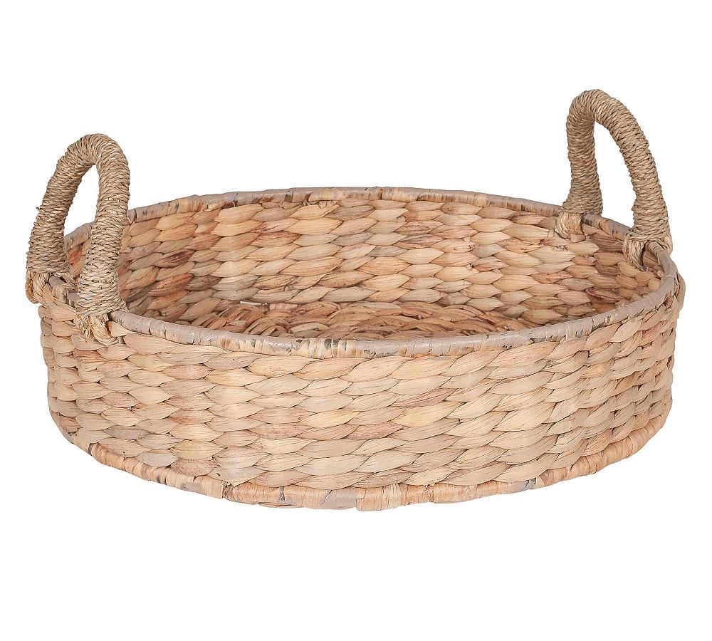 Ruth Woven Water hyacinth Round Tray | Pottery Barn (US)