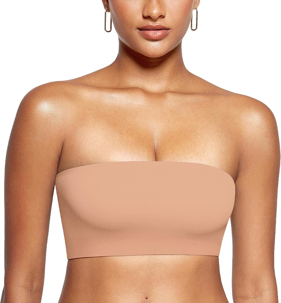 INLYRIC Women's Inbarely Strapless Bandeau Bra Bralette Tube Top Seamless Comfortable Stretchy No... | Amazon (US)