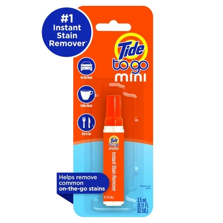 Tide To Go Mini Instant Laundry Stain Remover Pen and Spot Cleaner Travel Size Stain Stick 0.11 fl oz | Walmart (US)