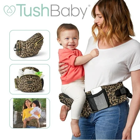 TushBaby The Only Safety Certified Hip Seat Baby Carrier-As Seen On Shark Tank-Adjustable, Machine W | Walmart (US)