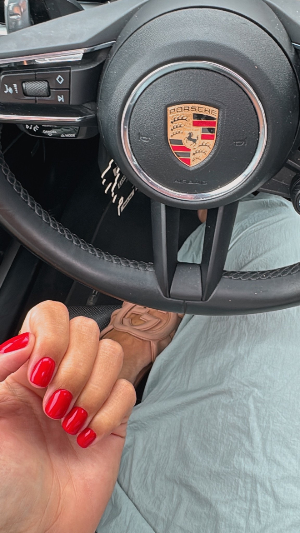 POV: Fresh red nails, comfy chic vibes, and the perfect ride to match 🚗💅✨ #LTKBeauty #LTKStyle #OOTD #LuxuryVibes