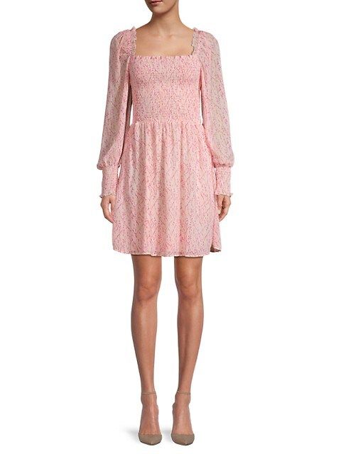 Printed Smocked Mini Dress | Saks Fifth Avenue OFF 5TH