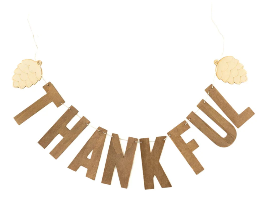 Harvest Wood Thankful Word Banner Fall Decor Harvest Decor - Etsy | Etsy (US)