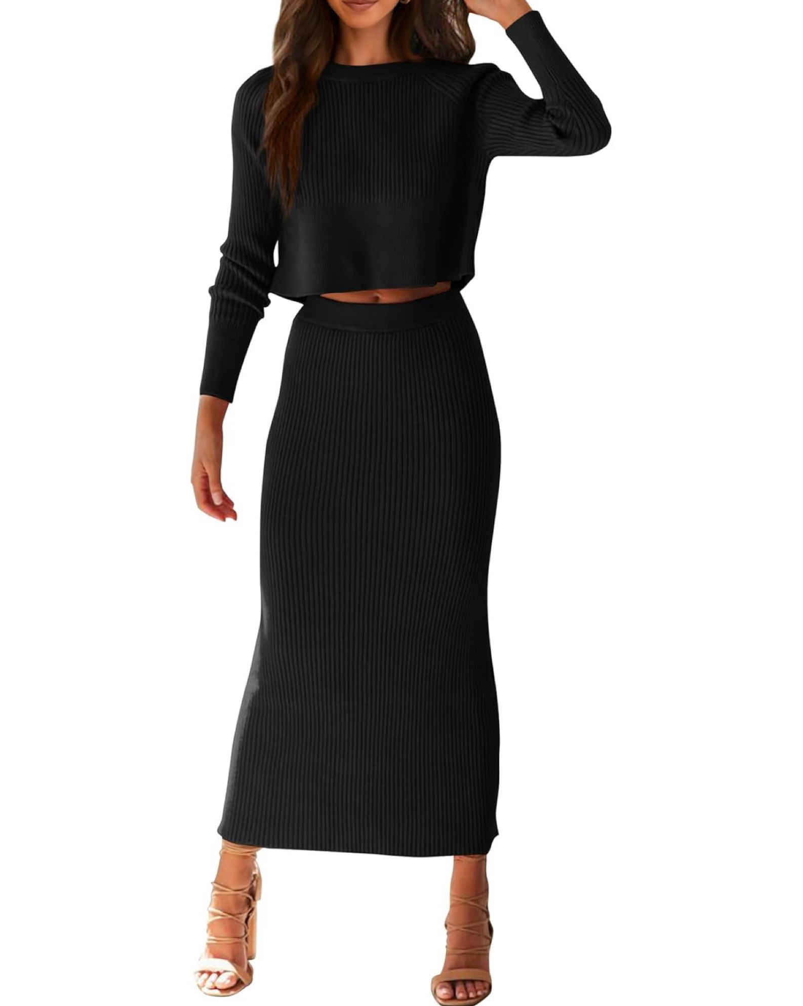 One of my looks worn to a casual dress code event in Whistler, Canada 🏔️🇨🇦🚠

Fit is very stretchy // To avoid the midriff appearance, you can tuck the crop top into the high waisted skirt 🖤 

#LTKStyleTip #LTKTravel #LTKSeasonal