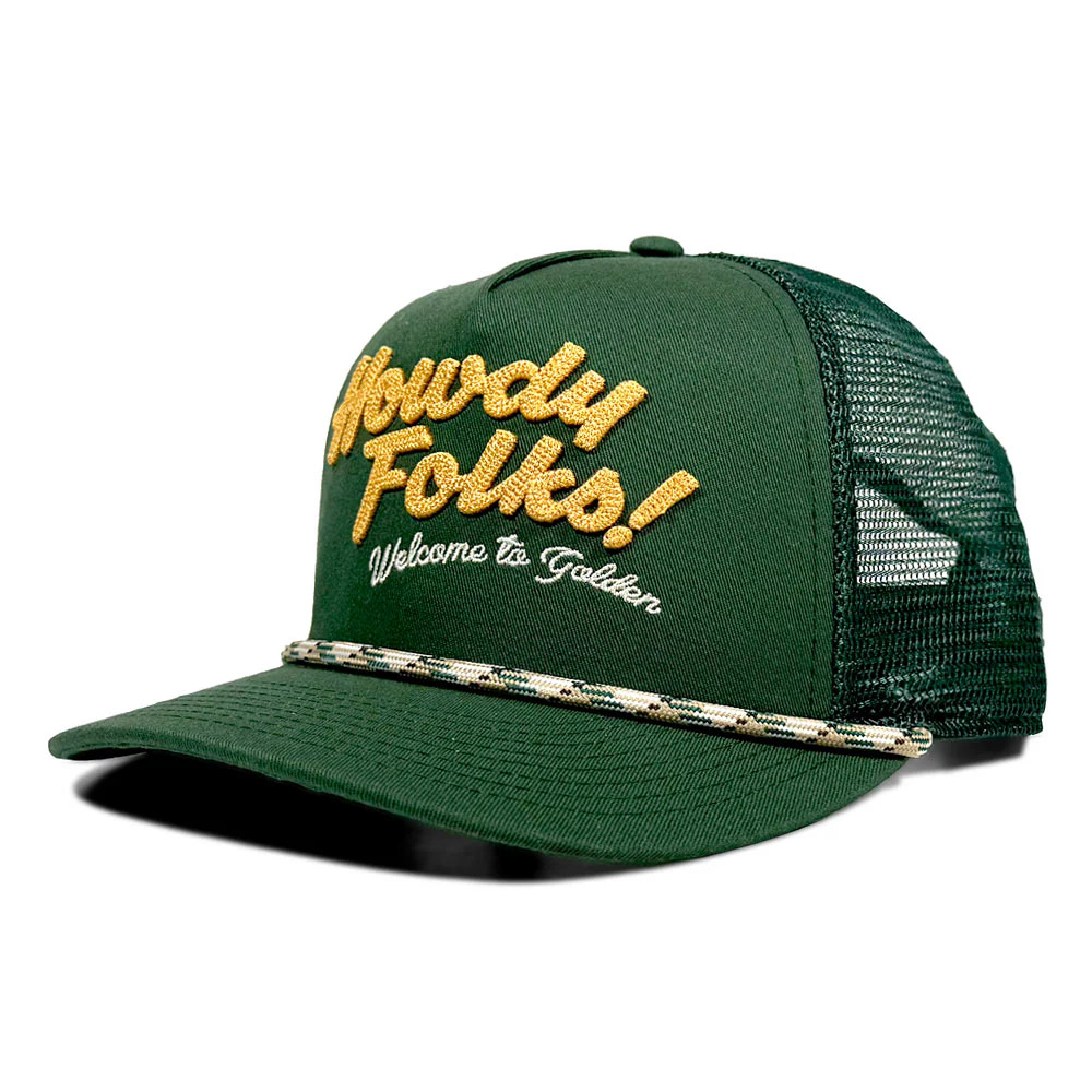 Howdy Golden Green Trucker Hat | YoColorado