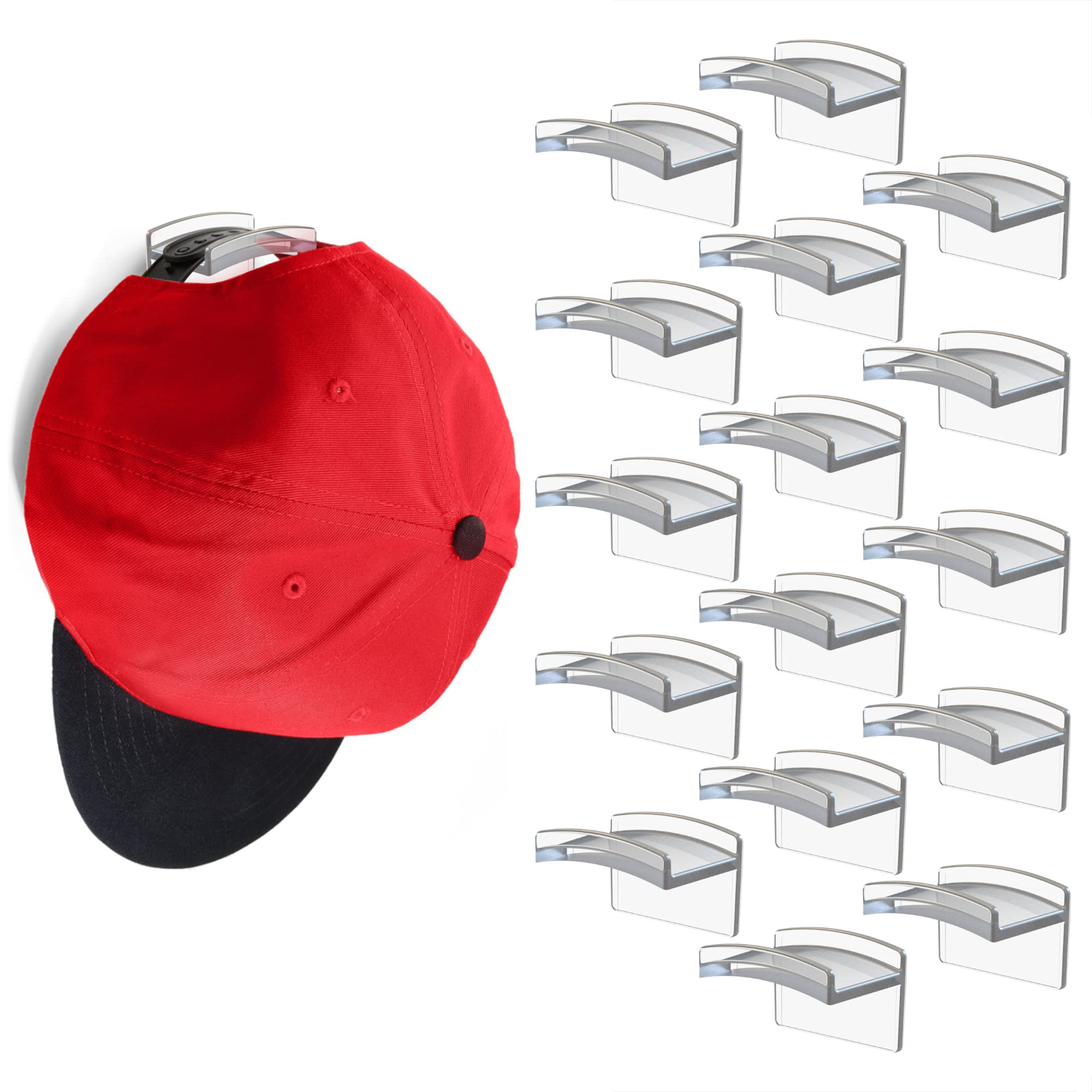 Modern JP Adhesive Hat Hooks for Wall (16-Pack) - Minimalist Hat Rack Design, No Drilling, Strong... | Amazon (US)