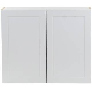 Hampton Bay Cambridge Shaker Assembled 36 in. x 30 in. x 12.5 in. All Plywood Wall Cabinet with 2... | The Home Depot