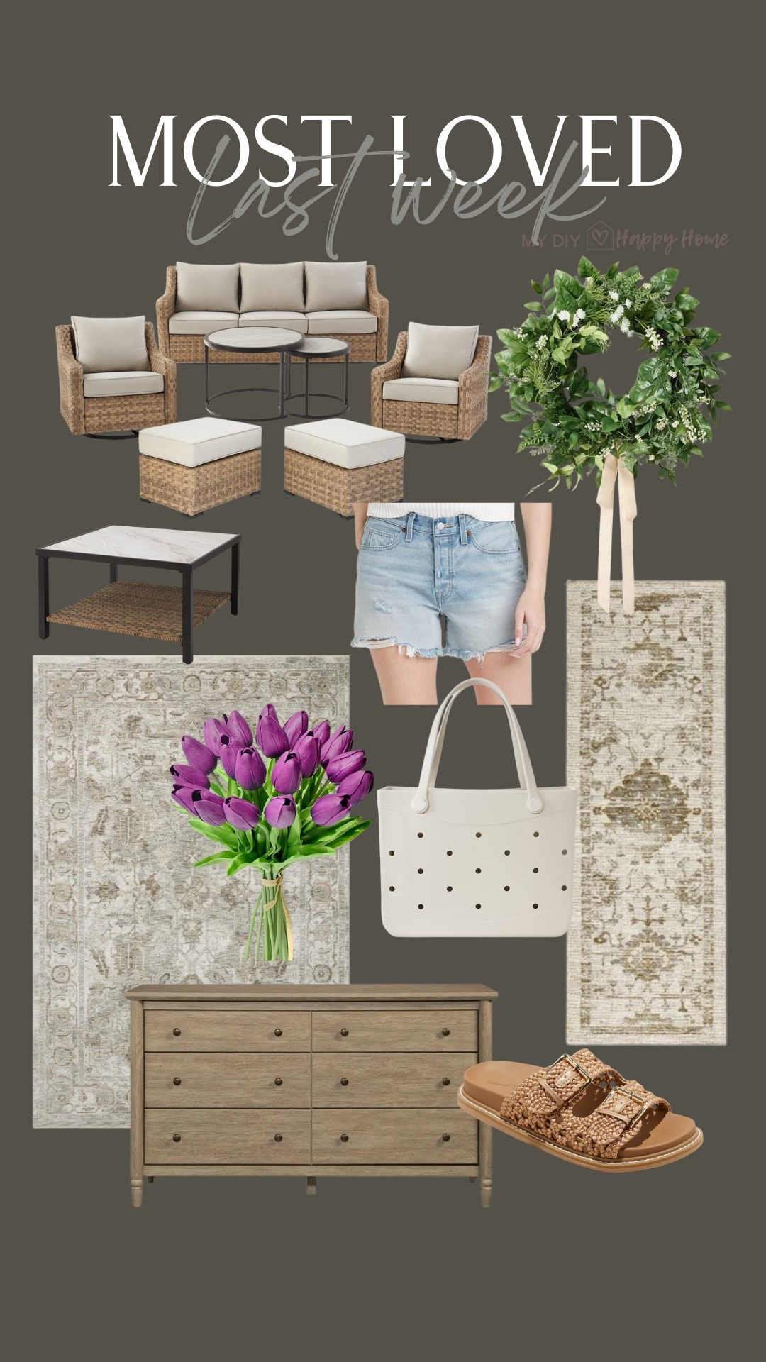 This past weeks most loved and best sellers:

•viral outdoor set 
•outdoor ottomans 
•outdoor square coffee table 
•my living room rug
•vintage look runner (with non wood backing and it’s machine washable)
•90s baggy shorts
•sandals 
•large tote (reminds me of the bog bag)
•washed oak dresser
•Tulips  

#LTKHome #LTKSeasonal #LTKStyleTip