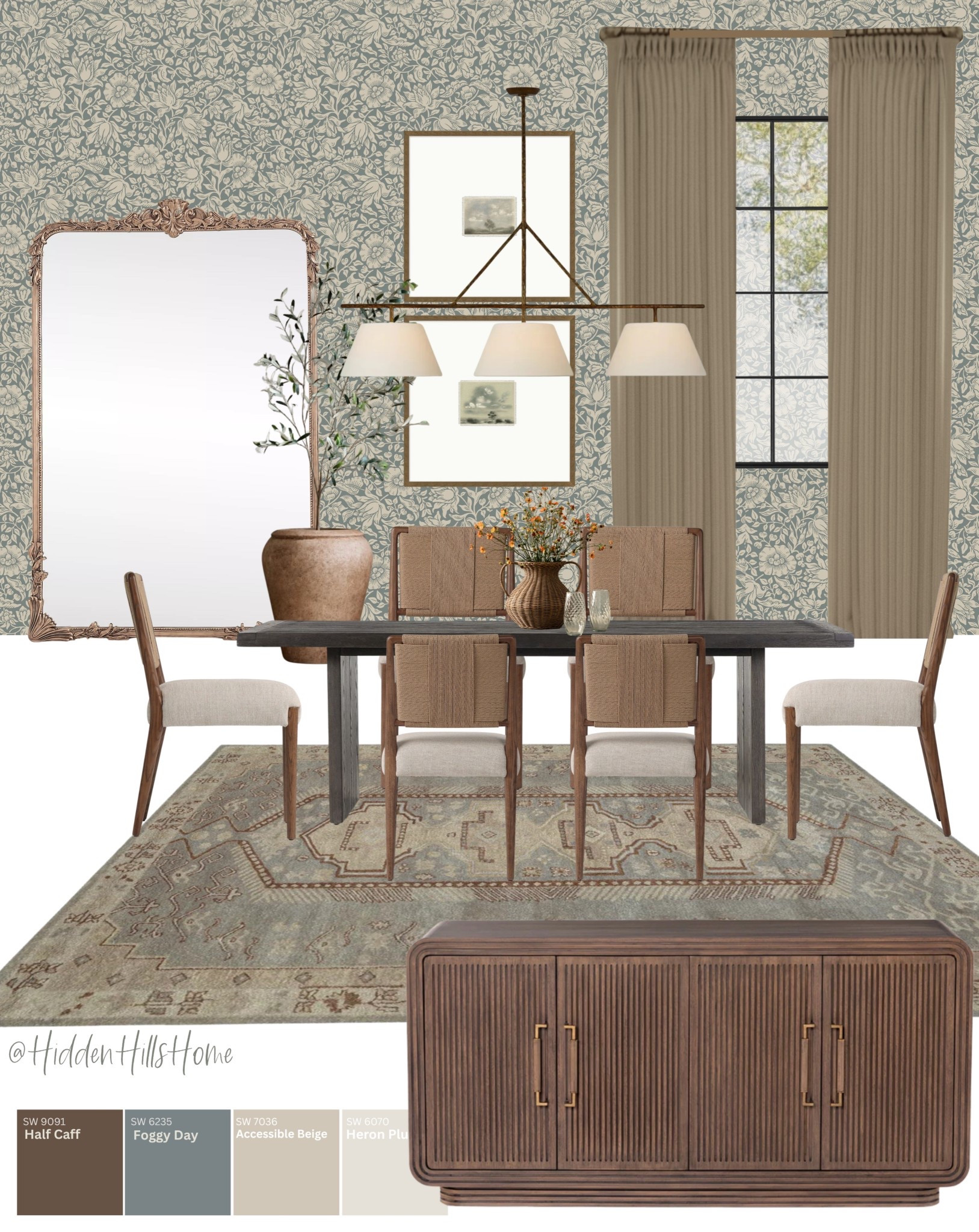 Dining room design, dining room mood board, home decor ideas, dining chairs, dining room rug, wallpaper, modern traditional dining room inspo, dining table #home

#LTKSaleAlert #LTKStyleTip #LTKHome